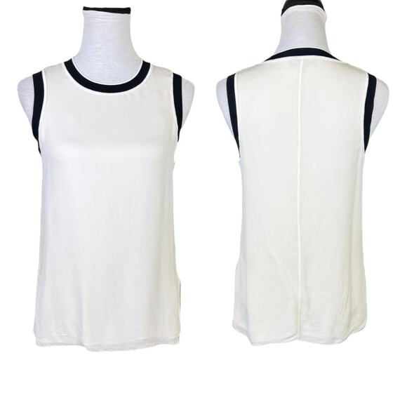 Rag & Bone Maude 100% Silk Georgette Ivory Cream Tank Sleeveless Top - Picture 3 of 12